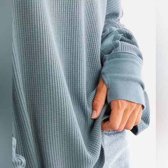 Free People Green Oversized Long Sleeve Sweatshirt - Picture 6 of 8